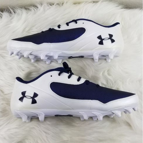 Under Armour Nitro Athletic Sports Cleats Blue White Men's Sz 15 - Picture 3 of 7